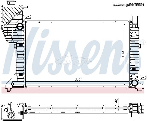 Ψυγείο, ψύξη κινητήρα NISSENS 62685A Mercedes-Benz Sprinter Bus 2900cc D 122ps 1995-2000 (9015002400,9015002800,9015003100,9015003300,A9015002400)