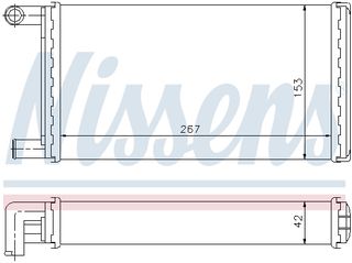 Εναλλάκτης θερμότητας, θέρμανση εσωτερικού χώρου NISSENS 72004 Mercedes-Benz G-Class W460 2700cc 280 GE 150ps 1984-1989 (0018357601,0018357604,0028356201,A0018357604,A0028356201)