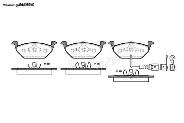 Σετ τακάκια, δισκόφρενα REMSA 063321 Audi A3 1800cc TFSI Quattro 160ps 2008-2012 (1J0698151D,1J0698151E,1J0698151F,1K0698151D,1K0698151F)