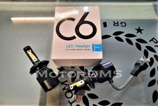 ΛΑΜΠΕΣ ΦΩΤΑ ΓΝΉΣΙΕΣ C6 LED ΠΟΛΥ ΚΑΛΗΣ ΠΟΙΟΤΗΤΑΣ!!! 25.00TEM. H4 H1 H3 H7 Διάρκεια ζωής:> 50000 ώρες!!! MotorDMS !!!