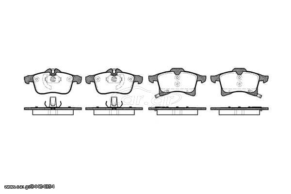 Σετ τακάκια, δισκόφρενα REMSA 103602 Opel Astra G 1800cc 16Valves 125ps 2000-2005 (1605080,1605099,1605252,1605992,1605996)