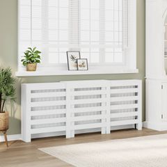 vidaXL Κάλυμμα Καλοριφέρ Λευκό 205x21,5x83,5εκ. από Επεξεργασμένο Ξύλο
