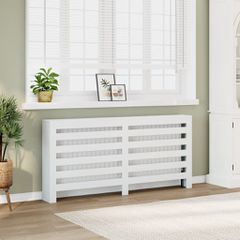 vidaXL Κάλυμμα Καλοριφέρ Λευκό 175x20x82 εκ. από Επεξεργασμένο Ξύλο
