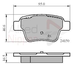 ΣΕΤ ΔΙΣΚΟΦΡΕΝΑ ΟΠΙΣΘ. PEUGEOT COMLINE ADB01658