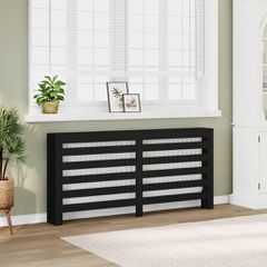 vidaXL Κάλυμμα Καλοριφέρ Μαύρο 175x20x82 εκ. από Επεξεργασμένο Ξύλο