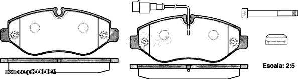 Σετ τακάκια, δισκόφρενα REMSA 124502 Nissan Cabstar 2500cc 110ps 2006-2013 (5001868606,D1060MB200,D1060MB600,D1060MB60A)