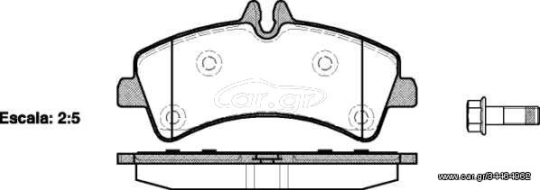 Σετ τακάκια, δισκόφρενα REMSA 124700 Mercedes-Benz Sprinter Van 3000cc D 4x4 190ps 2009- (0044208120,0054207420,0064204520,2E0698451A,2E0698451B)