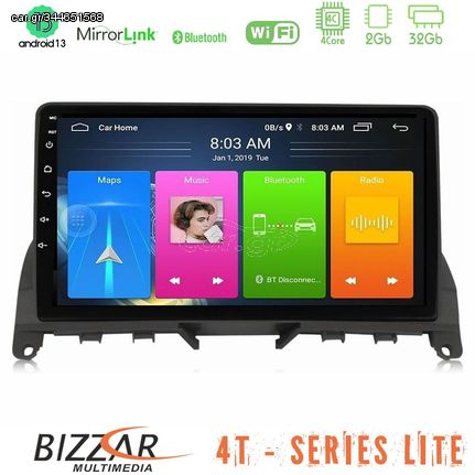 MEGASOUND - Bizzar 4T Series Mercedes C Class W204 4Core Android13 2+32GB Navigation Multimedia Tablet 9"