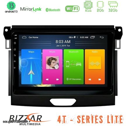 MEGASOUND - Bizzar 4T Series Ford Ranger 2017-2022 4Core Android13 2+32GB Navigation Multimedia Tablet 9"