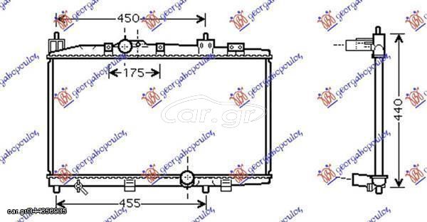 Ψυγείο Νερού 1.4 D-4D (Με/Χωρίς A/C) (Κλειστό Κύκλωμα) (35x64x1.6) Toyota Yaris Verso 1999-2006