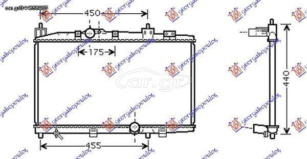 Ψυγείο Νερού 1.4 D-4D (Με/Χωρίς A/C) (Κλειστό Κύκλωμα) (35x64x1.6) (Mahle Behr) Toyota Yaris Verso 1999-2006