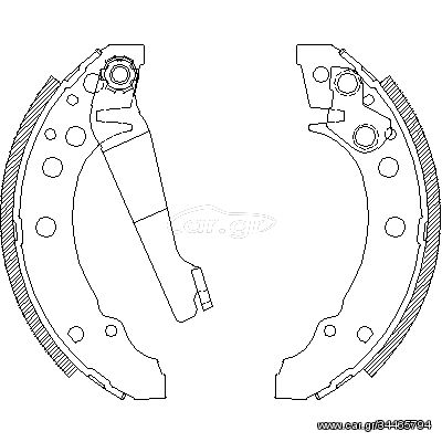 Σετ σιαγόνων φρένων REMSA 404500 Seat Arosa 1000cc 50ps 1998-2001 (171609525A,171609526A,171609527F,171609528F,171698051)