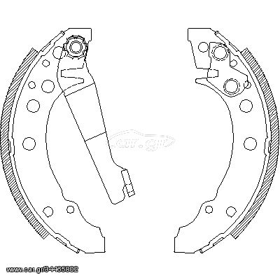 Σετ σιαγόνων φρένων REMSA 404500 Seat Cordoba 1400cc 16Valves 101ps 1996-2002 (171609525A,171609526A,171609527F,171609528F,171698051)