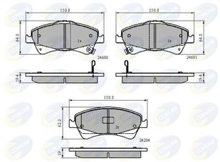 ΣΕΤ ΔΙΣΚΟΦΡΕΝΑ ΕΜΠΡ. TOYOTA COMLINE CBP31799