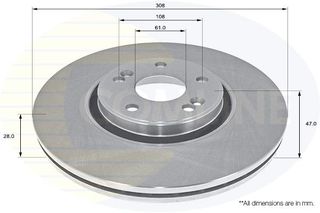 ΕΠΙΧΡΙΣΜΕΝΗ ΔΙΣΚΟΠΛΑΚΑ ΕΜΠΡΟΣΘ.RENAULT COMLINE ADC2705V