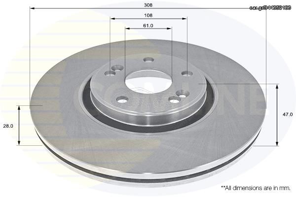 ΕΠΙΧΡΙΣΜΕΝΗ ΔΙΣΚΟΠΛΑΚΑ ΕΜΠΡΟΣΘ.RENAULT COMLINE ADC2705V