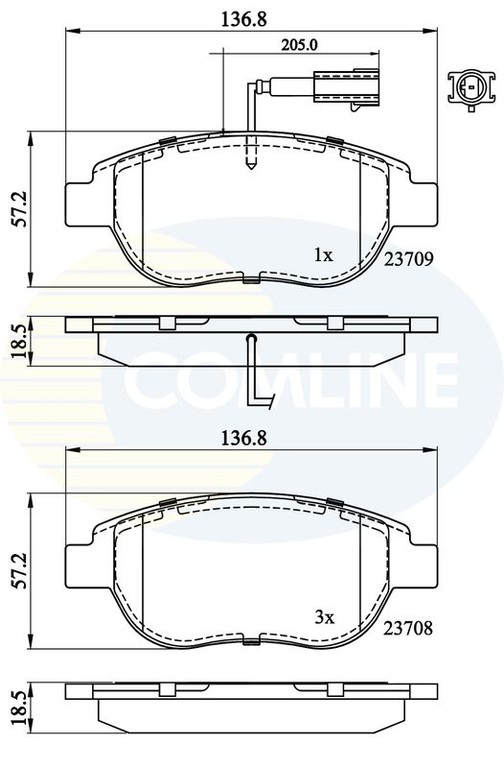 Σετ τακάκια, δισκόφρενα COMLINE CBP11038