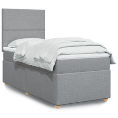 Κρεβάτι Boxspring με Στρώμα Ανοιχτό Γκρι 80x200 εκ. Υφασμάτινο 3293400
