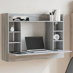 Γραφείο Τοίχου Γκρι Sonoma 105x48x75 εκ. από Επεξεργασμένο Ξύλο 847973