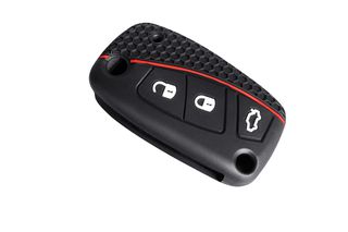 Wevora Κάλυμμα Σιλικόνης Μαύρο-Κόκκινο Για Fiat Punto Ducato Stilo Panda Idea Doblo Bravo Με 3 Κουμπιά