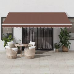vidaXL Τέντα Πτυσσόμενη Χειροκίνητη Καφέ 450x300 εκ.