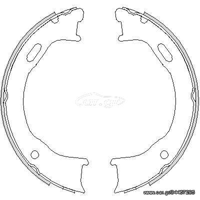 Σετ σιαγόνων φρένων, χειρόφρενο REMSA 474700 Jeep Cherokee 3700cc 4x4 204ps 2003-2008 (4796337,5093390AA,5093390AB,5093390AC)