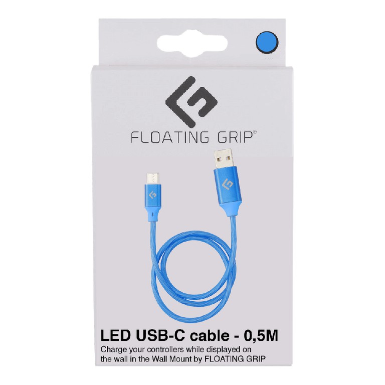 Floating Grip 0,5M LED USB-C Cable (Blue) / Electronics
