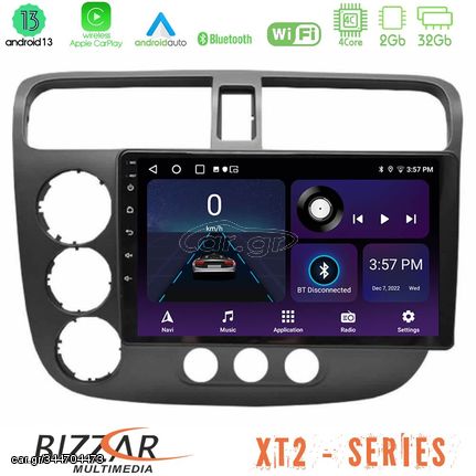 Bizzar XT2 Series 4Core Android13 2+32GB Honda Civic 2001-2005 Navigation Multimedia Tablet 9″