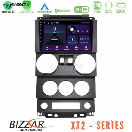 Bizzar XT2 Series 4Core Android13 2+32GB Jeep Wrangler 2Door 2008-2010 Navigation Multimedia Tablet 9″