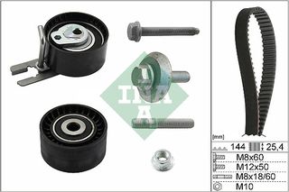 Σετ οδοντωτού ιμάντα INA 530023910 Ford Fusion 1400cc TDCi 68ps 2002-2012 (0816E6,0816E7,082988,082989,083048)