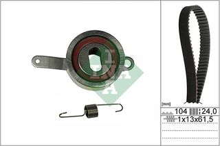 Σετ οδοντωτού ιμάντα INA 530031410 Honda HR-V 1600cc 16Valves 4x4 124ps 1999- (104RU24B333,14400P1HE01,14400P28004,14400P2E004,14400P2FA01)