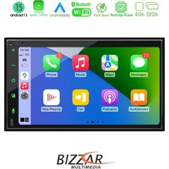 Bizzar 2DIN Deck 4core Android13 4+32GB Navigation Multimedia Deckless 6.9" με Carplay/AndroidAuto-thumb-1