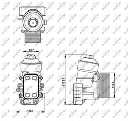 Ψυγείο λαδιού, λάδι κινητήρα NRF 31355 Audi A3 2000cc TDI Quattro 170ps 2006-2012 (03L115389B,03L115389C,03L115389G,03L115389H,03L117021B)