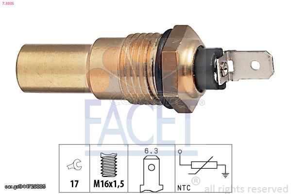 Αισθητήρας, θερμοκρ. ψυκτικού υγ  Made in Italy - OE Equivalent FACET 73035