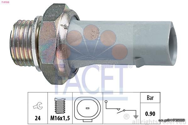 Διακόπτης πίεσης λαδιού  Made in Italy - OE Equivalent FACET 70150