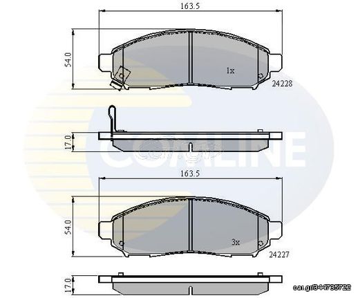 Σετ τακάκια, δισκόφρενα  Comline COMLINE CBP31520