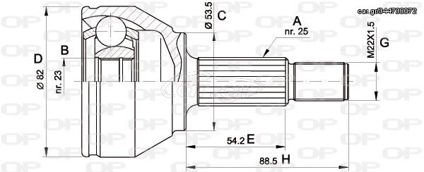 Σετ άρθρωσης, άξονας μετάδ. κίν. OPEN PARTS CVJ534410