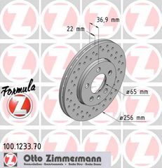 Δισκόπλακα  FORMULA Z BRAKE DISC ZIMMERMANN 100123370