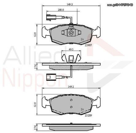 Σετ τακάκια, δισκόφρενα  ANL Braking COMLINE ADB12044