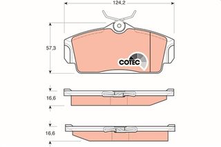 Σετ τακάκια, δισκόφρενα  COTEC TRW GDB3168