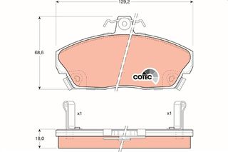 Σετ τακάκια, δισκόφρενα  COTEC TRW GDB496