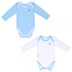 Nautica Des.11 Εσώρουχα Σετ 2τ 74 εκ. Μακρύ Μανίκι Σιέλ 100% Βαμβάκι Jersey