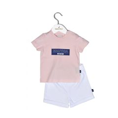 Nautica Des.12 Σετ T-Shirt & Shorts Jersey Pink/White 68cm 3-6 μηνών