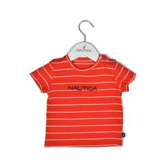 Nautica Des.16 T-Shirt  Jersey Organic Κόκκινο Ριγέ 68cm 3-6 μηνών