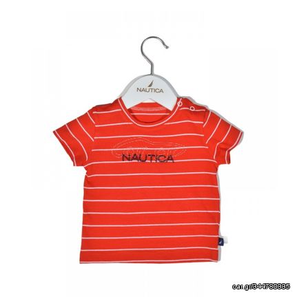 Nautica Des.16 T-Shirt  Jersey Organic Κόκκινο Ριγέ 92cm 2 ετών