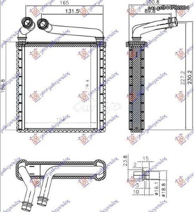 Ψυγείο Καλοριφέρ (Brazed) (15.3x18x2.6) (Τύπου Denso) VW Golf VI 2008-2013