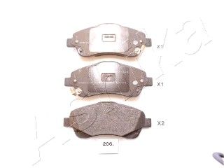 Σετ τακάκια, δισκόφρενα ASHIKA 5002206 Toyota Avensis 2400cc 163ps 2003-2008 (0446505130,0446505131,0446505140,0446505150,0446505170)