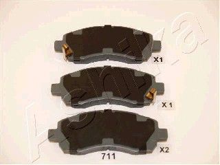 Σετ τακάκια, δισκόφρενα ASHIKA 5007711 Subaru Forester 2000cc S Turbo 170ps 1998-2001 (26296AC010,26296AC011,26296AC020,26296AC021,27SU003)