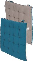 Μαξιλάρι καρέκλας Σχ.Duo 40x40cm διπλής όψης emerald/l.grey 100% βαμβ.