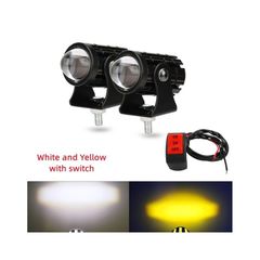 Mini Προβολάκια LED Μηχανής Universal Λευκό & Κίτρινο